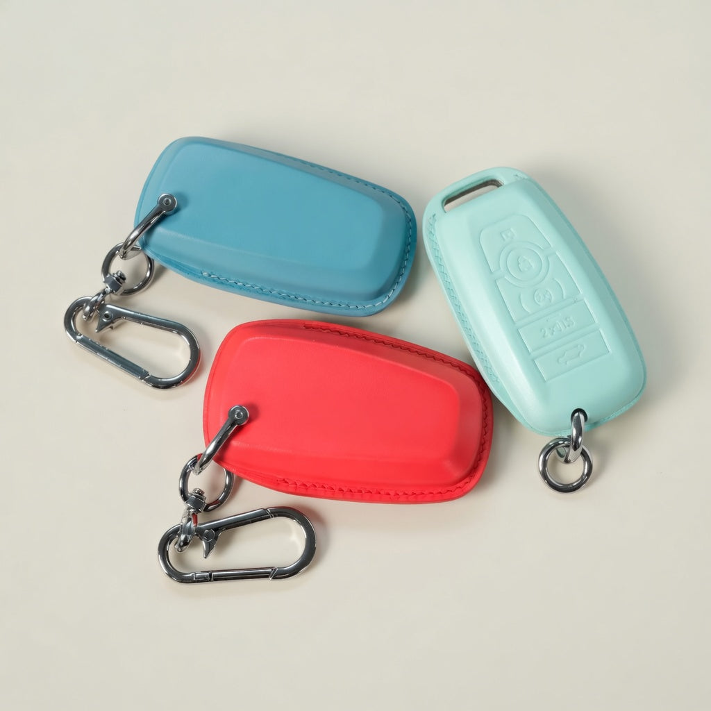 Personalized Leather Key Fob Cover Compatible with Ford Bronco