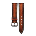 Burnished Cognac Brown Patina Vegetable Tanned Leather Watch Strap