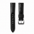 Black Ostrich Leg Leather Watch Strap