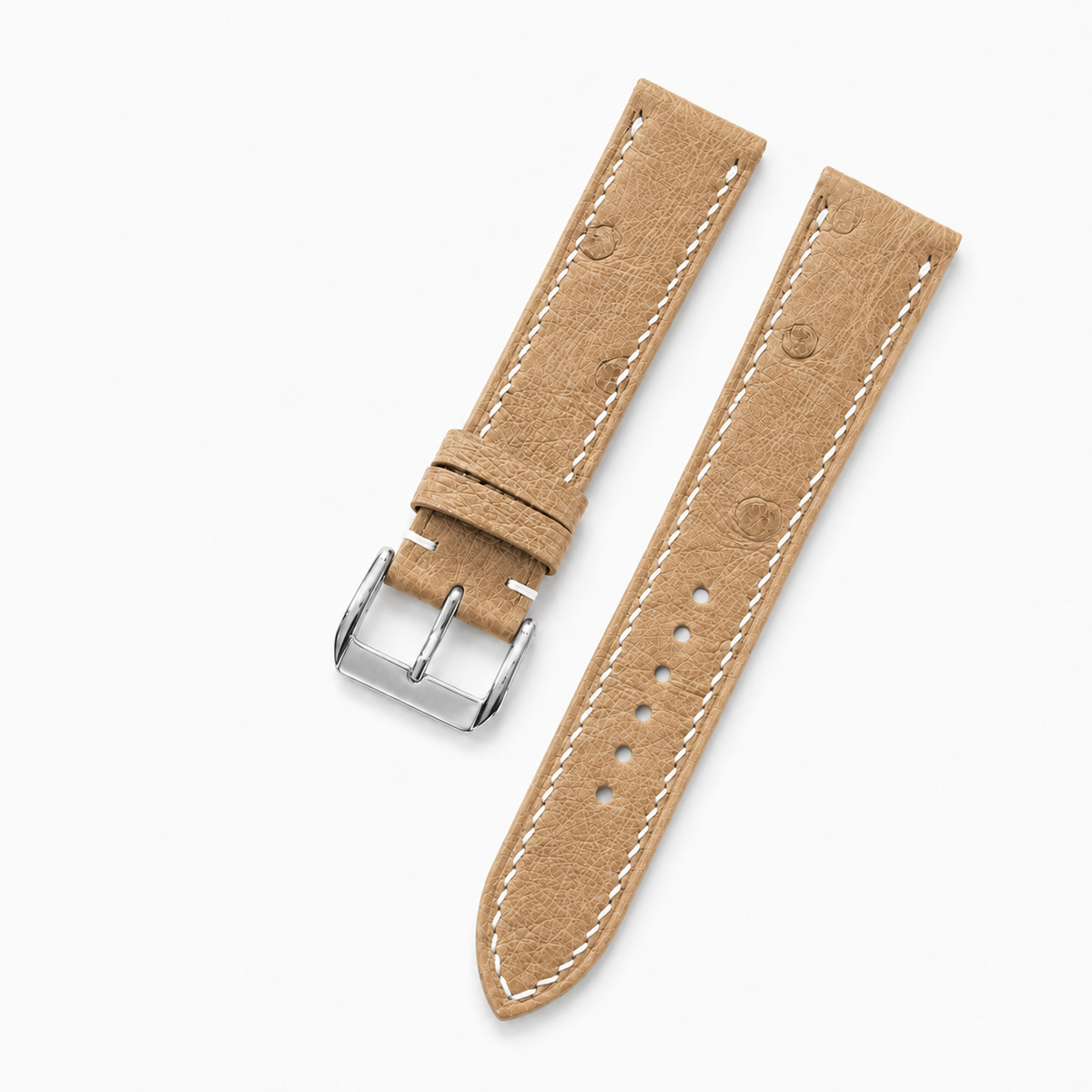 Camel Tan Ostrich Leather Watch Strap