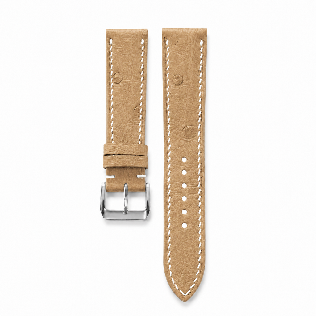 Camel Tan Ostrich Leather Watch Strap
