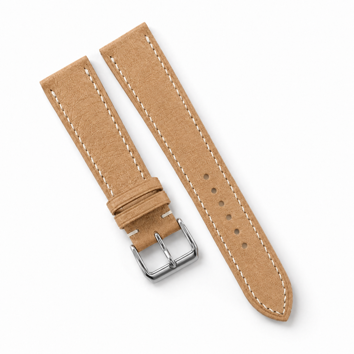 Camel Tan Smooth Ostrich Leather Watch Strap