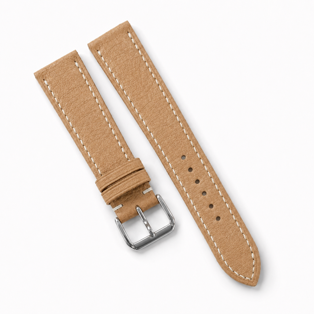 Camel Tan Smooth Ostrich Leather Watch Strap