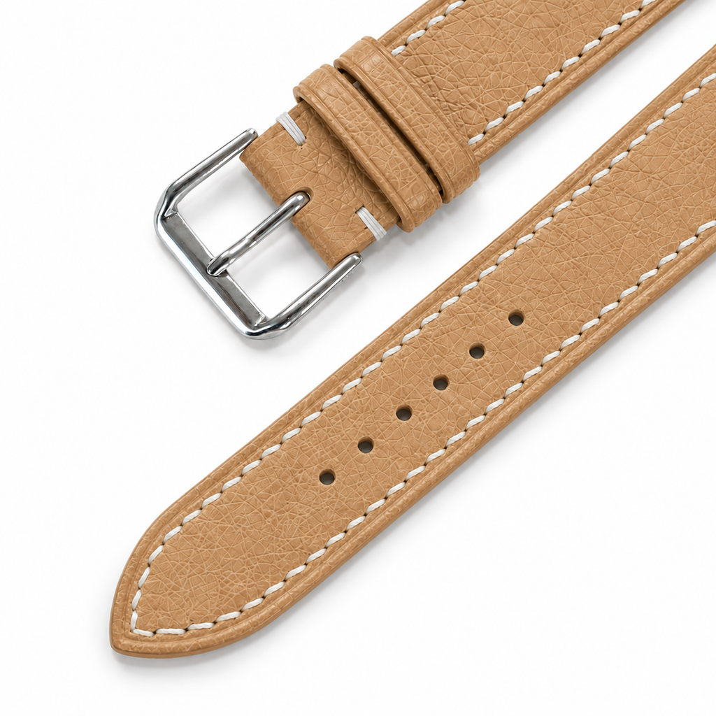 Camel Tan Smooth Ostrich Leather Watch Strap