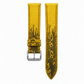 Yellow Black Lizard Leather Watch Strap