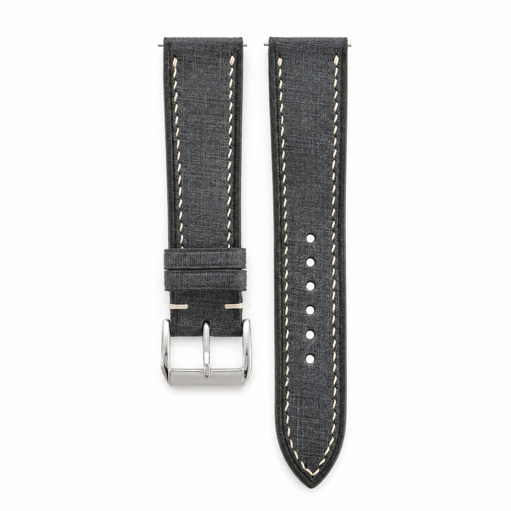 Charcoal Gray Babele Leather Watch Strap