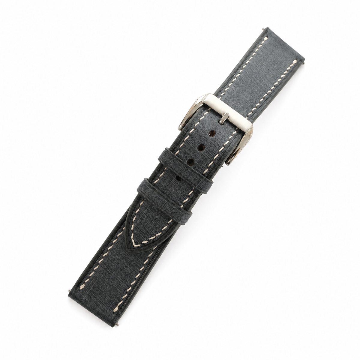 Charcoal Gray Babele Leather Watch Strap
