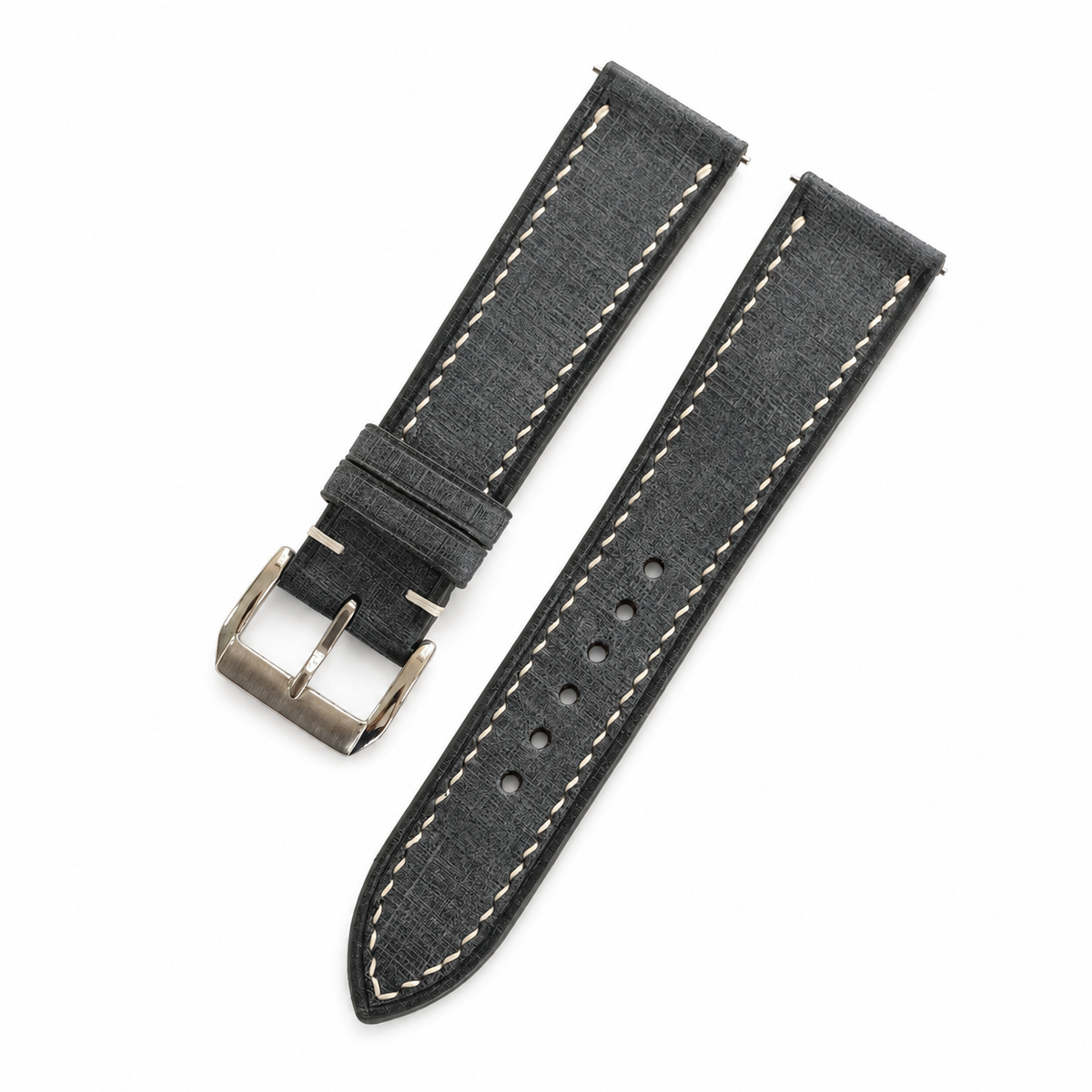Charcoal Gray Babele Leather Watch Strap