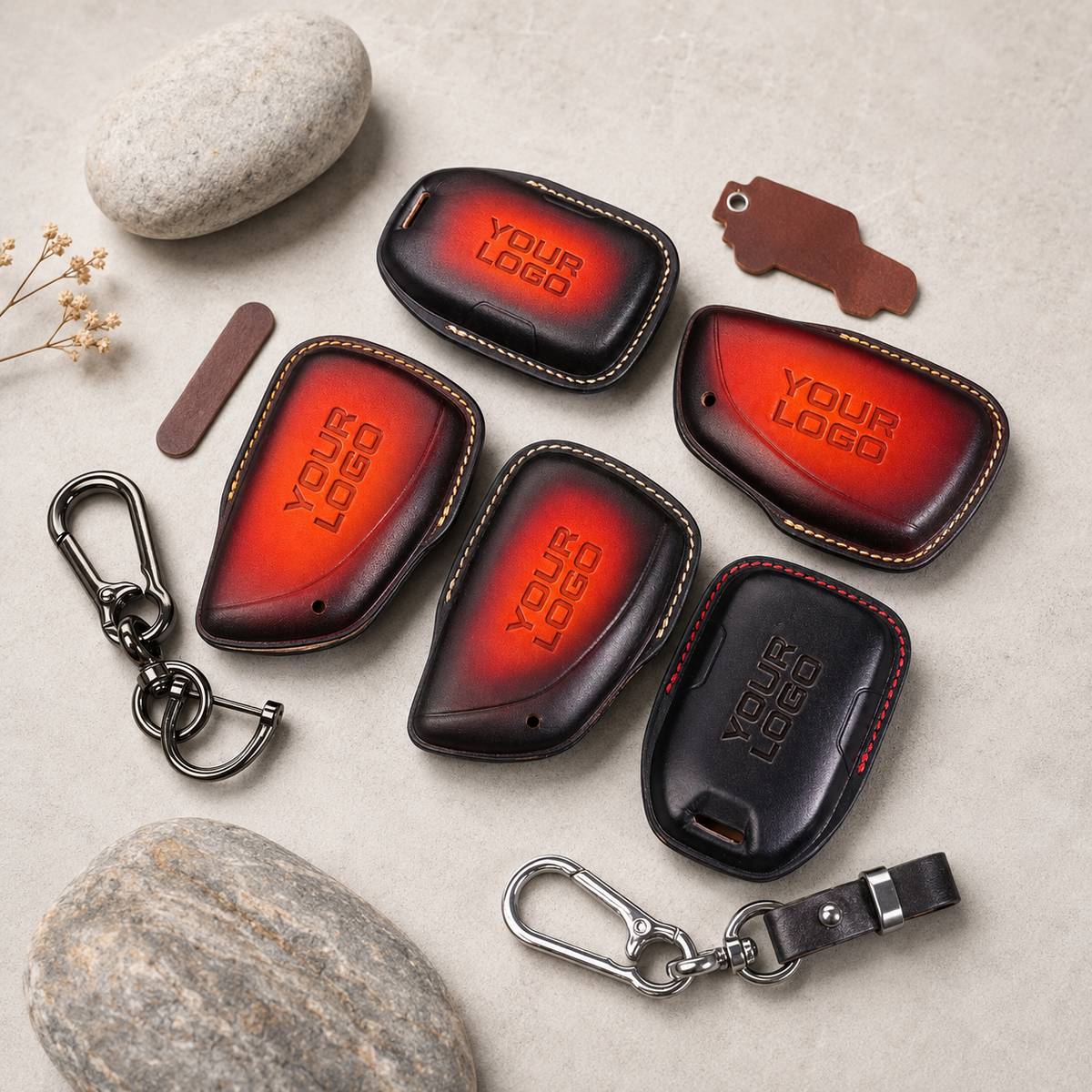 Custom Leather Key Fob Cover Compatible with Chevrolet Z71, ZR2 and Silverado