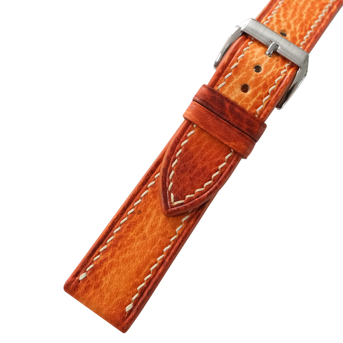 Cognac Orange Patina Italian Leather Watch Strap