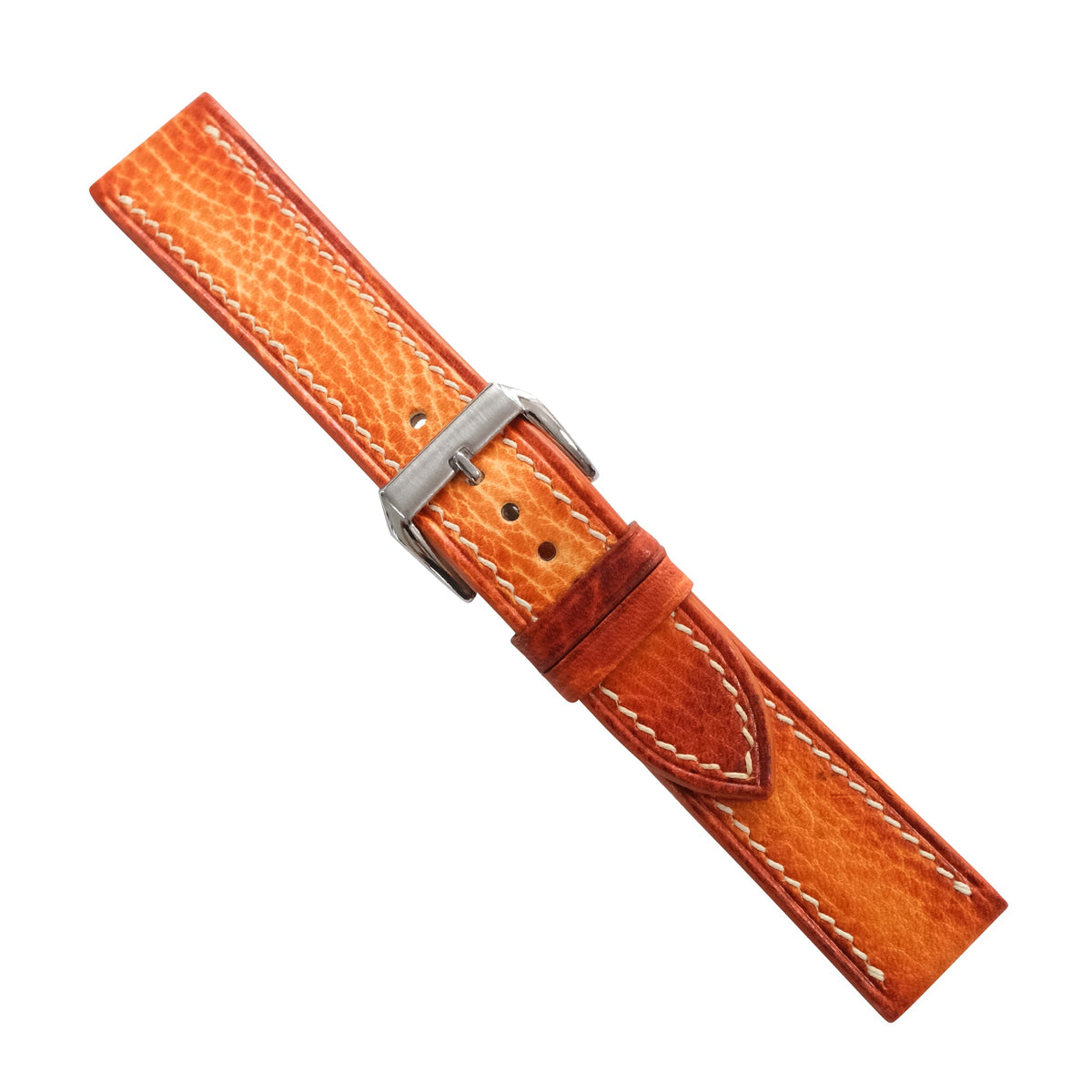 Cognac Orange Patina Italian Leather Watch Strap