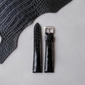 Customizable Black Alligator Leather Watch Strap