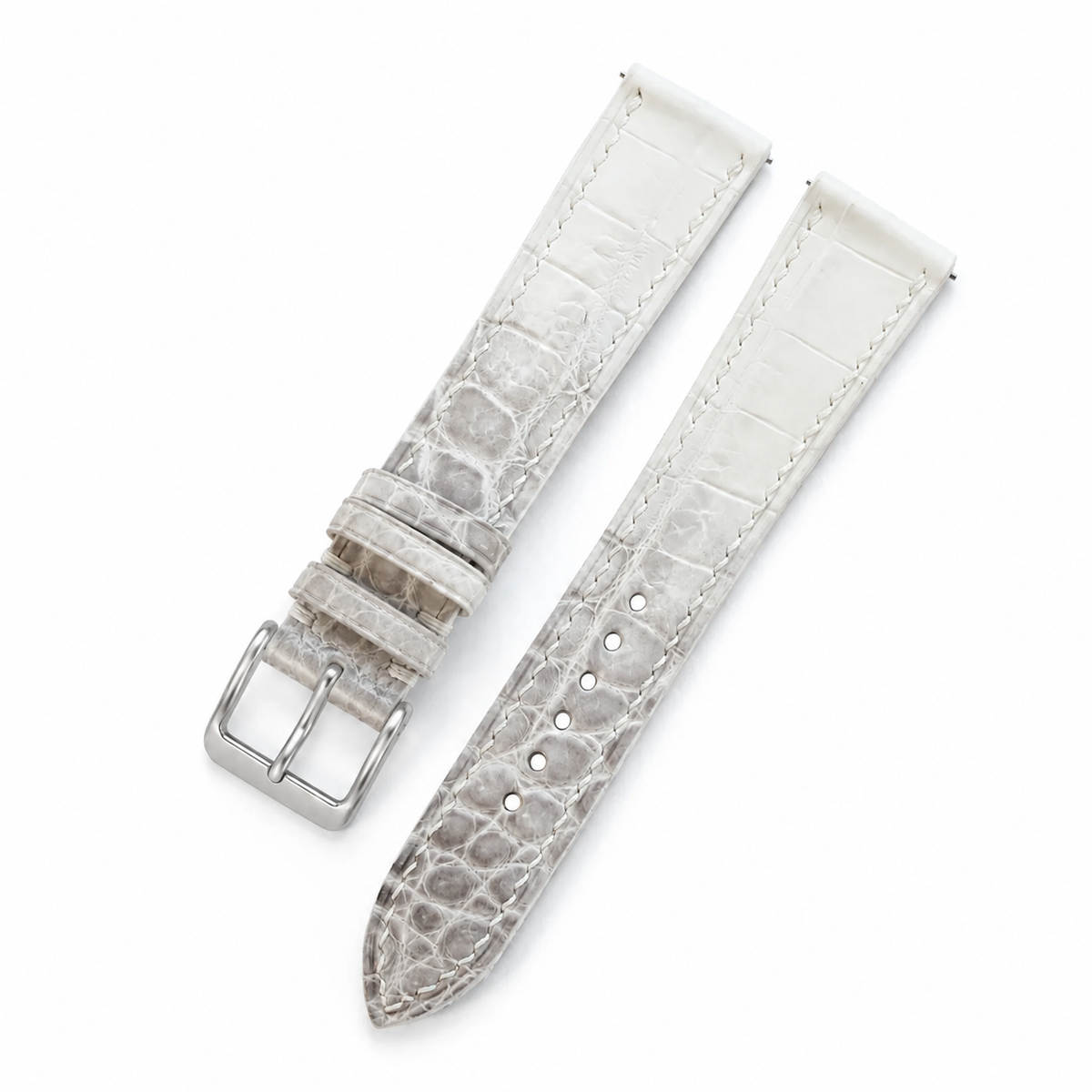 Flat Himalayan Alligator Leather Watch Strap