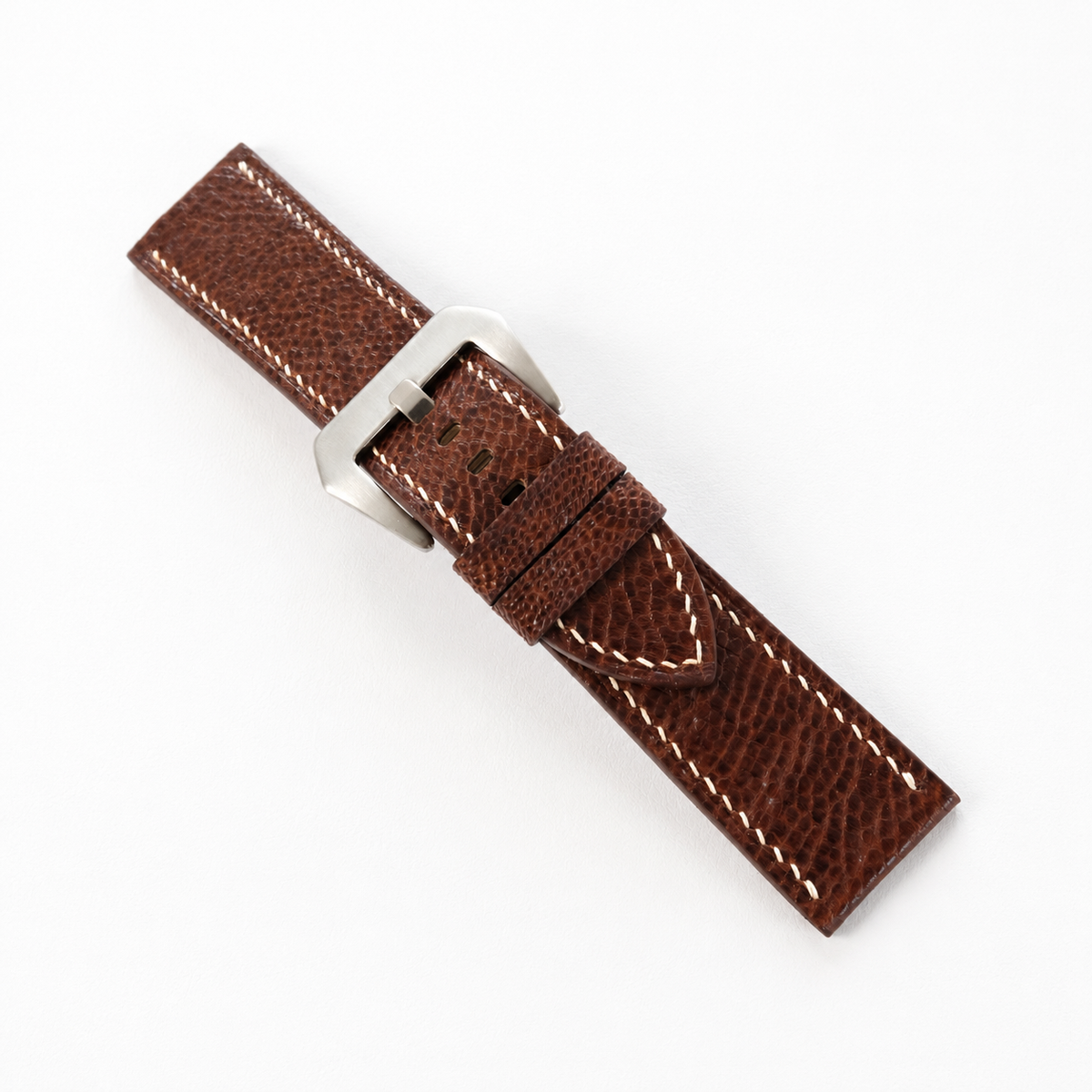 Dark Brown Ostrich Leg Leather Watch Strap