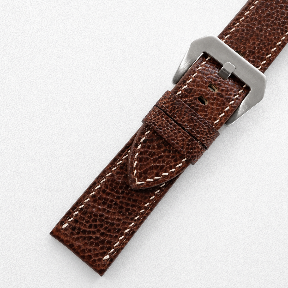 Dark Brown Ostrich Leg Leather Watch Strap