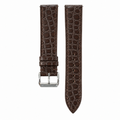 Dark Chocolate Brown Small Round Scale Alligator Leather Watch Strap