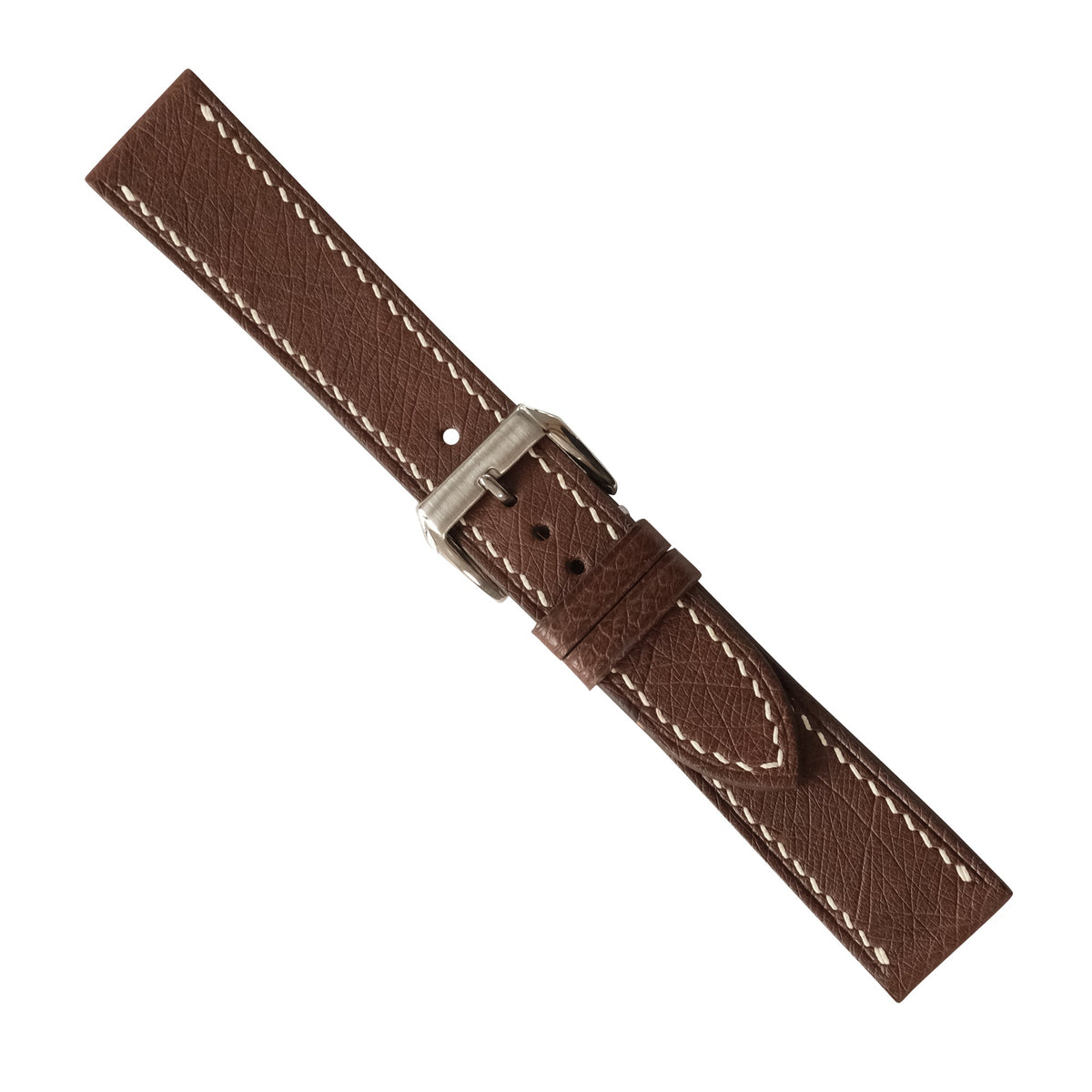 Dark Chocolate Brown Smooth Ostrich Leather Watch Strap