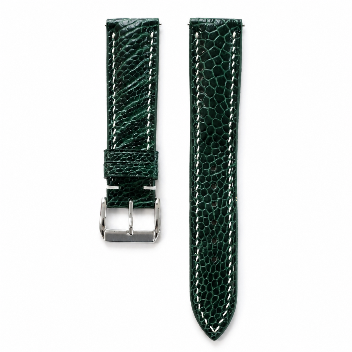 Green Ostrich Leg Leather Watch Strap