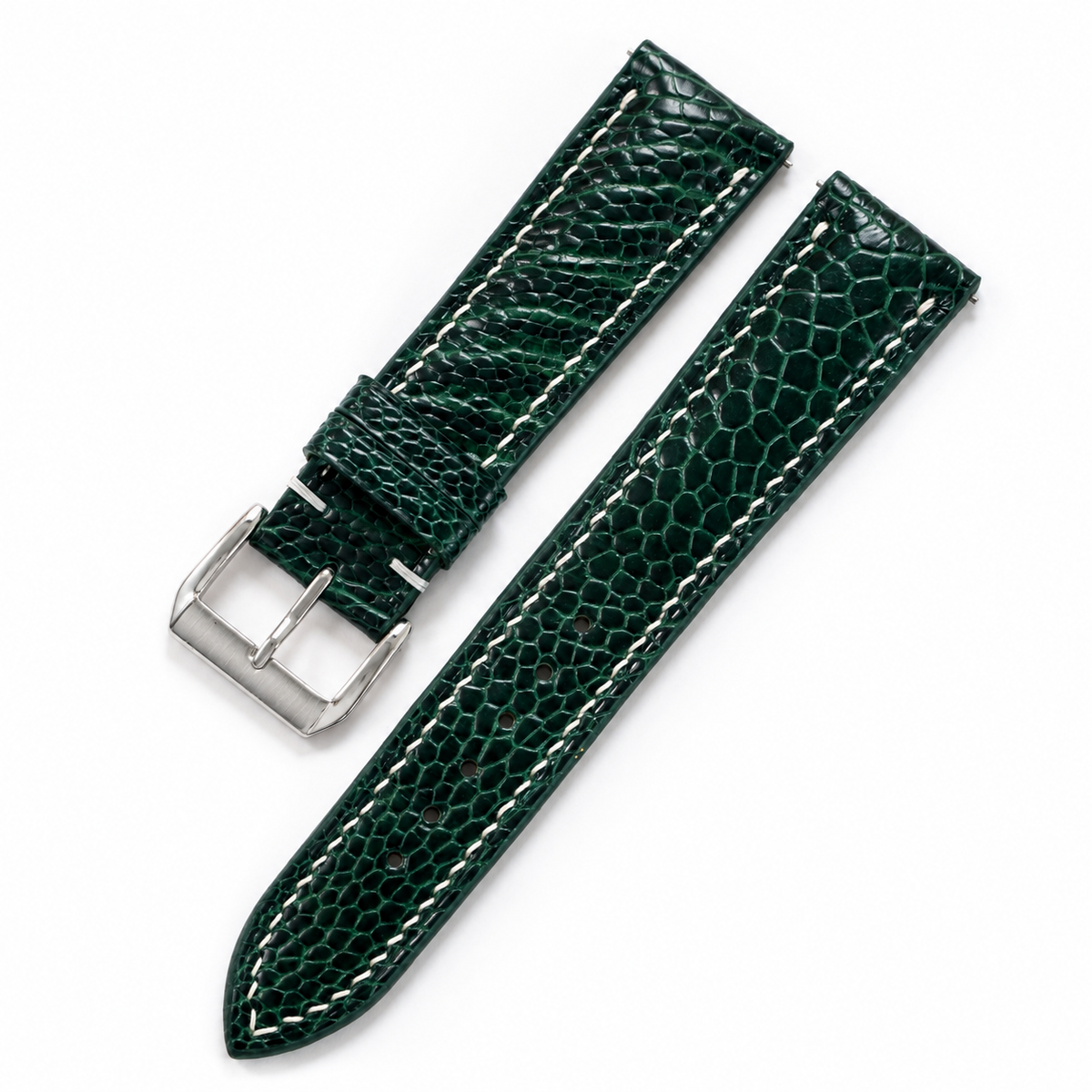 Green Ostrich Leg Leather Watch Strap