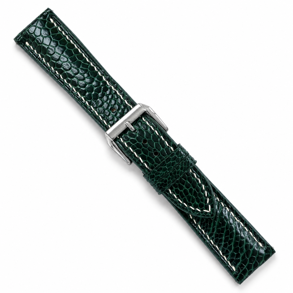 Green Ostrich Leg Leather Watch Strap