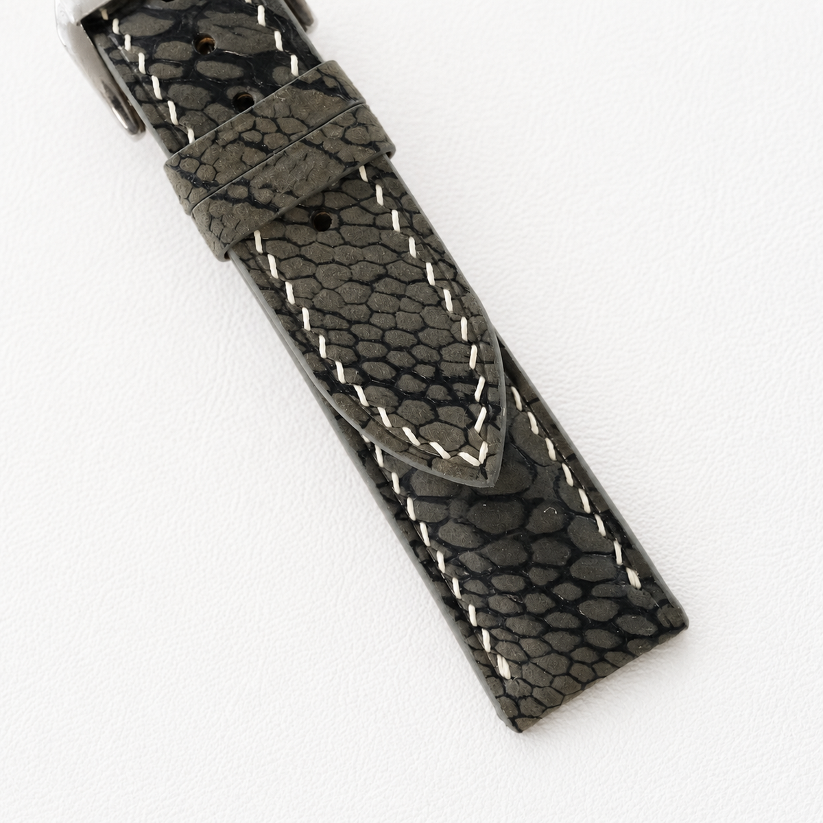 Dark Olive Nubuck Ostrich Leg Leather Watch Strap