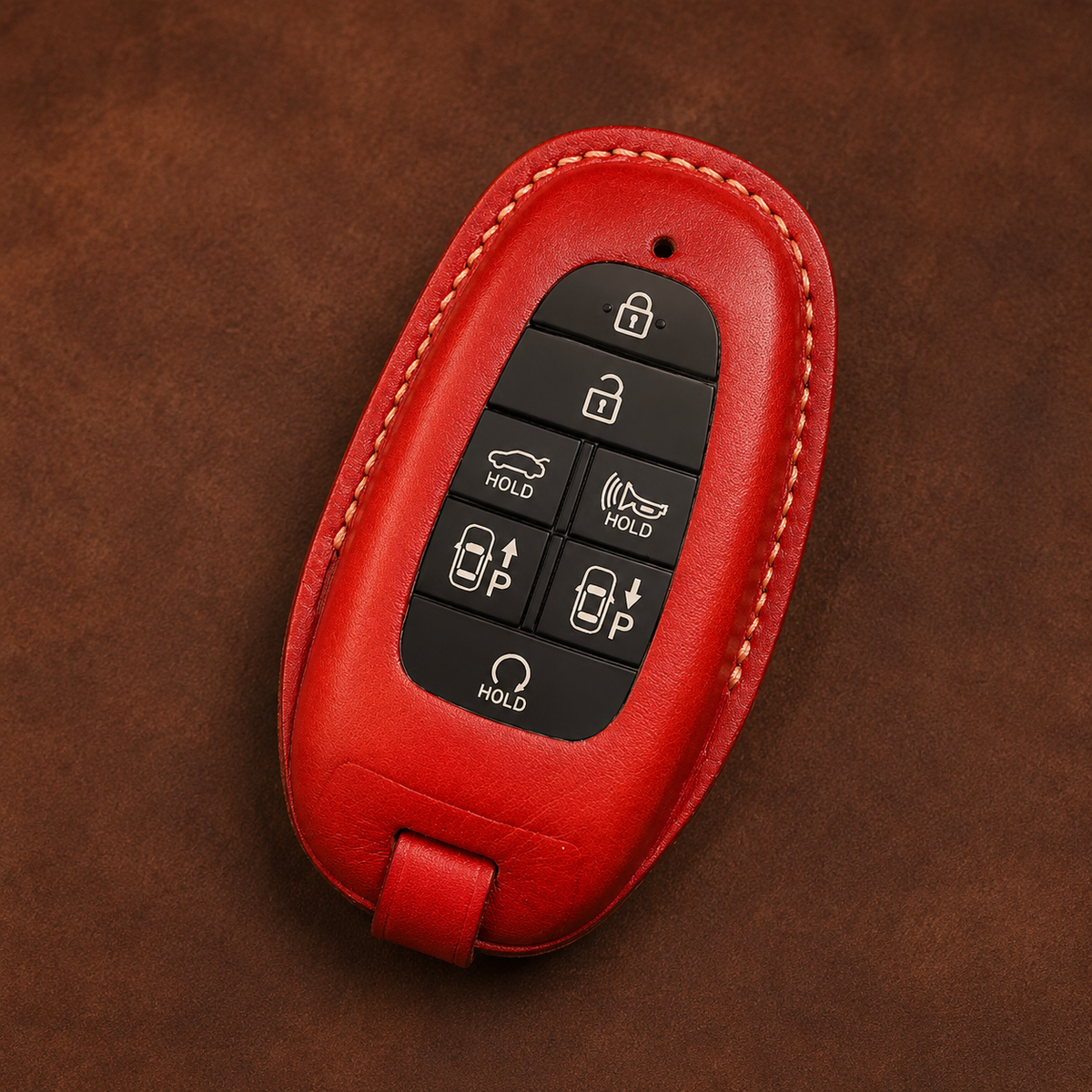 Custom Leather Key Fob Cover Compatible with Hyundai Palisade