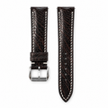 Nicotine Brown Small Scale Ostrich Leg Leather Watch Strap