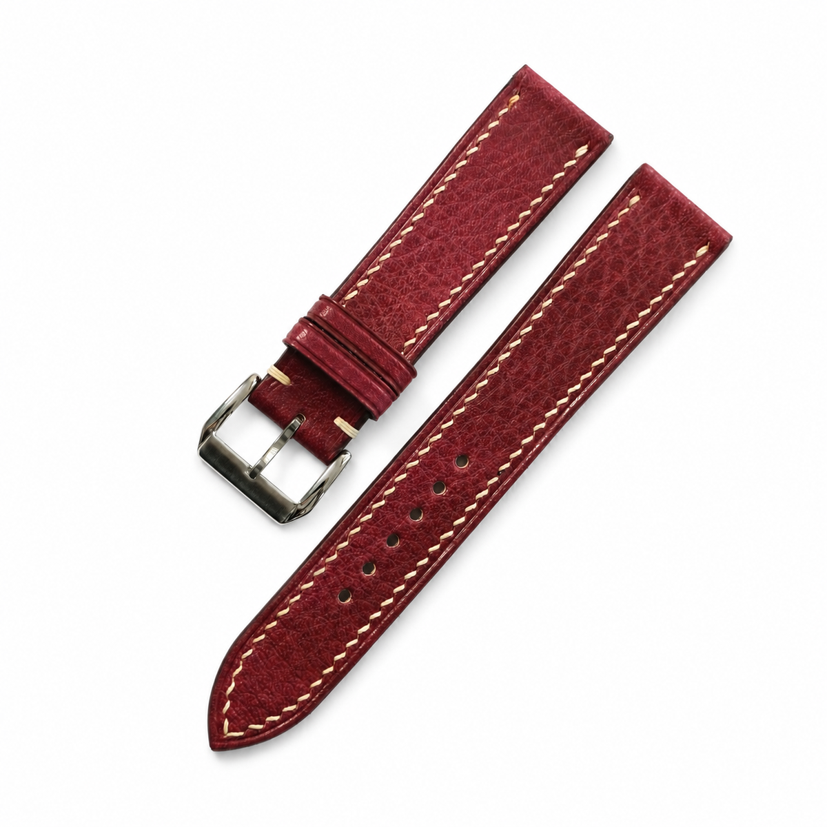 Burgundy Red Italian Leather Watch Strap