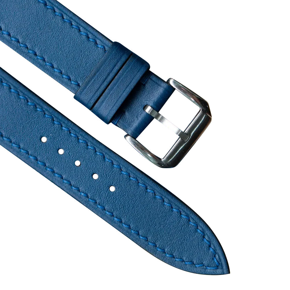 Deep Teal Blue Swift Leather Watch Strap