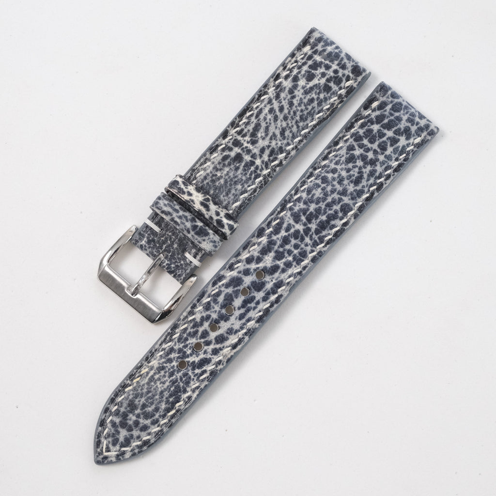Distressed Blue Gray Italian Leather Watch Strap