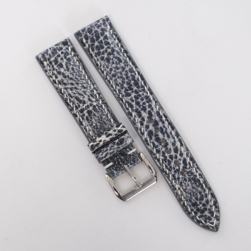 Distressed Blue Gray Italian Leather Watch Strap