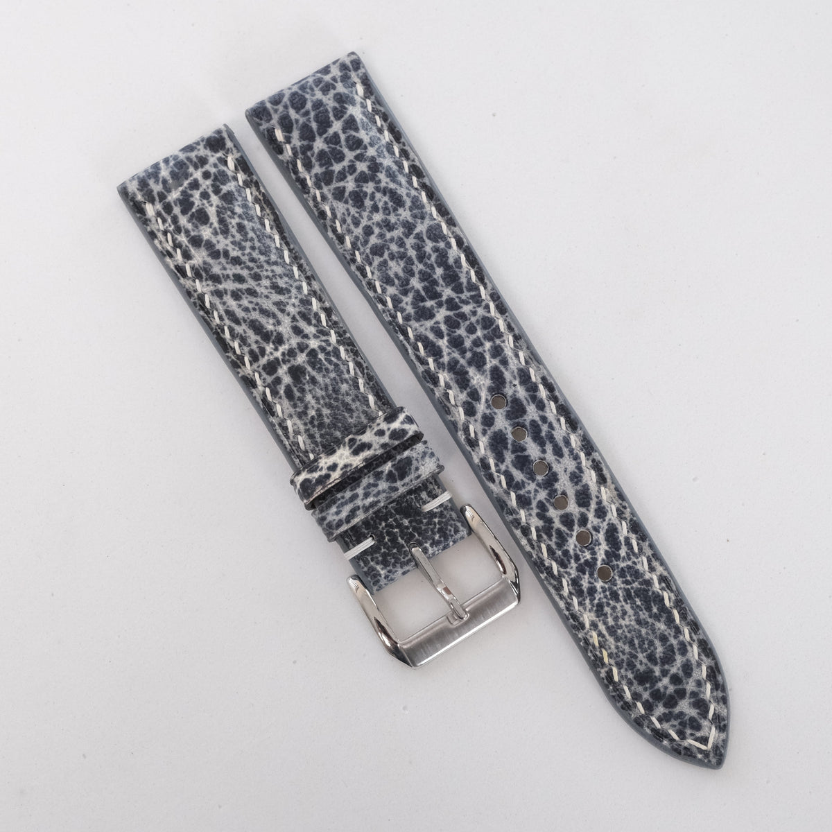 Distressed Blue Gray Italian Leather Watch Strap