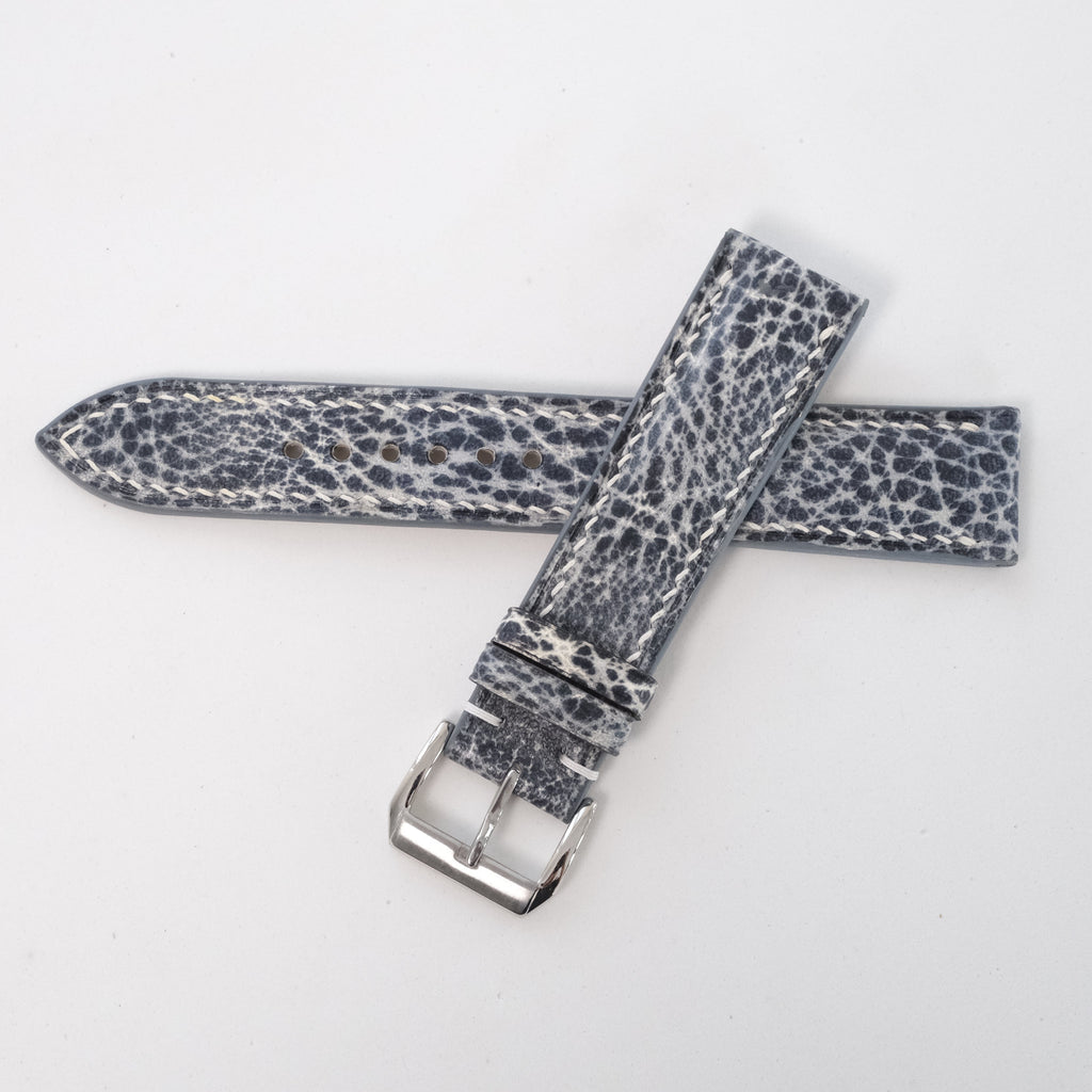 Distressed Blue Gray Italian Leather Watch Strap