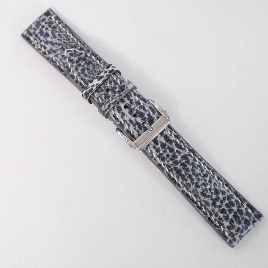 Distressed Blue Gray Italian Leather Watch Strap
