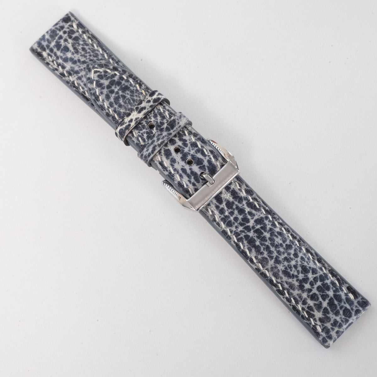 Distressed Blue Gray Italian Leather Watch Strap