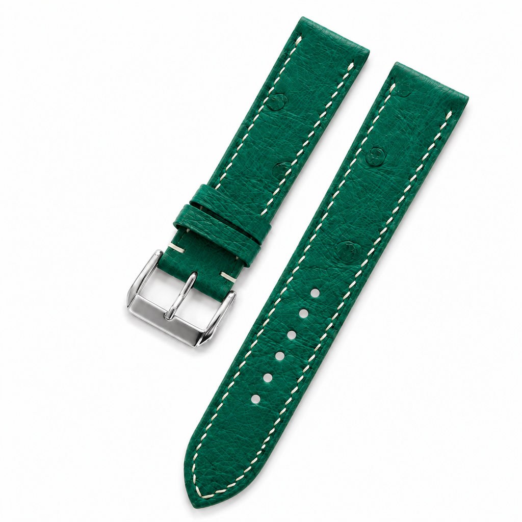 Green Ostrich Leather Watch Strap