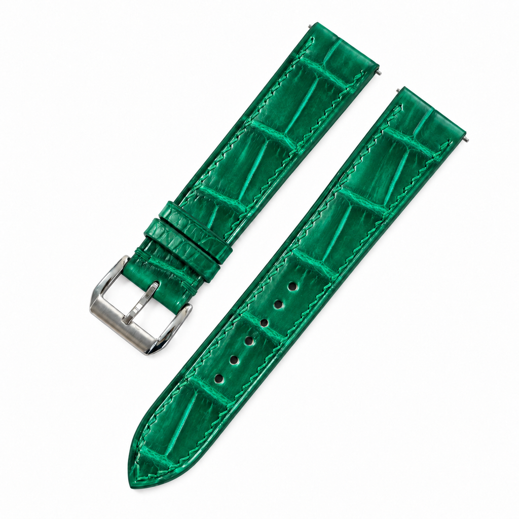 Emerald Green Patina Alligator Leather Watch Strap