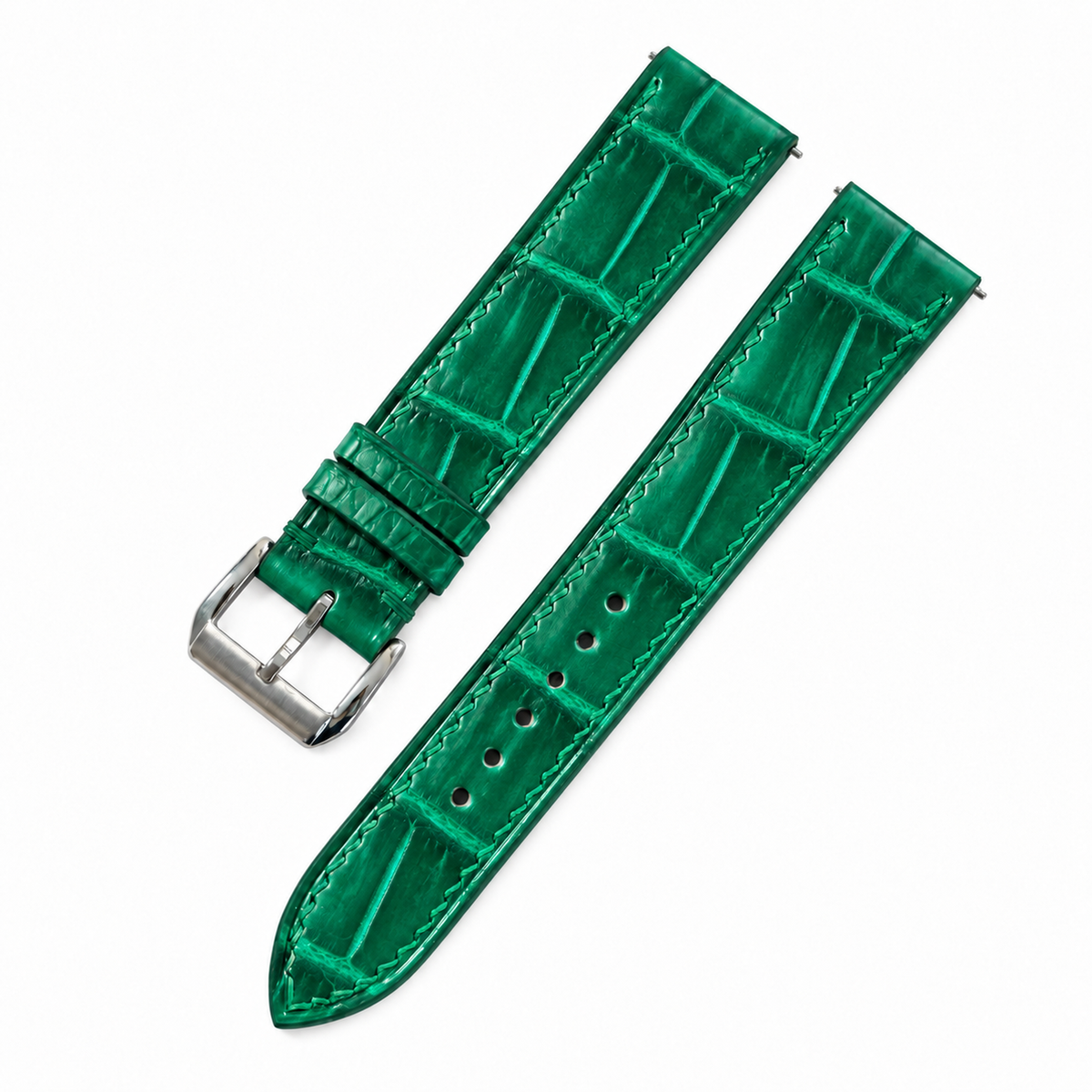 Emerald Green Patina Alligator Leather Watch Strap