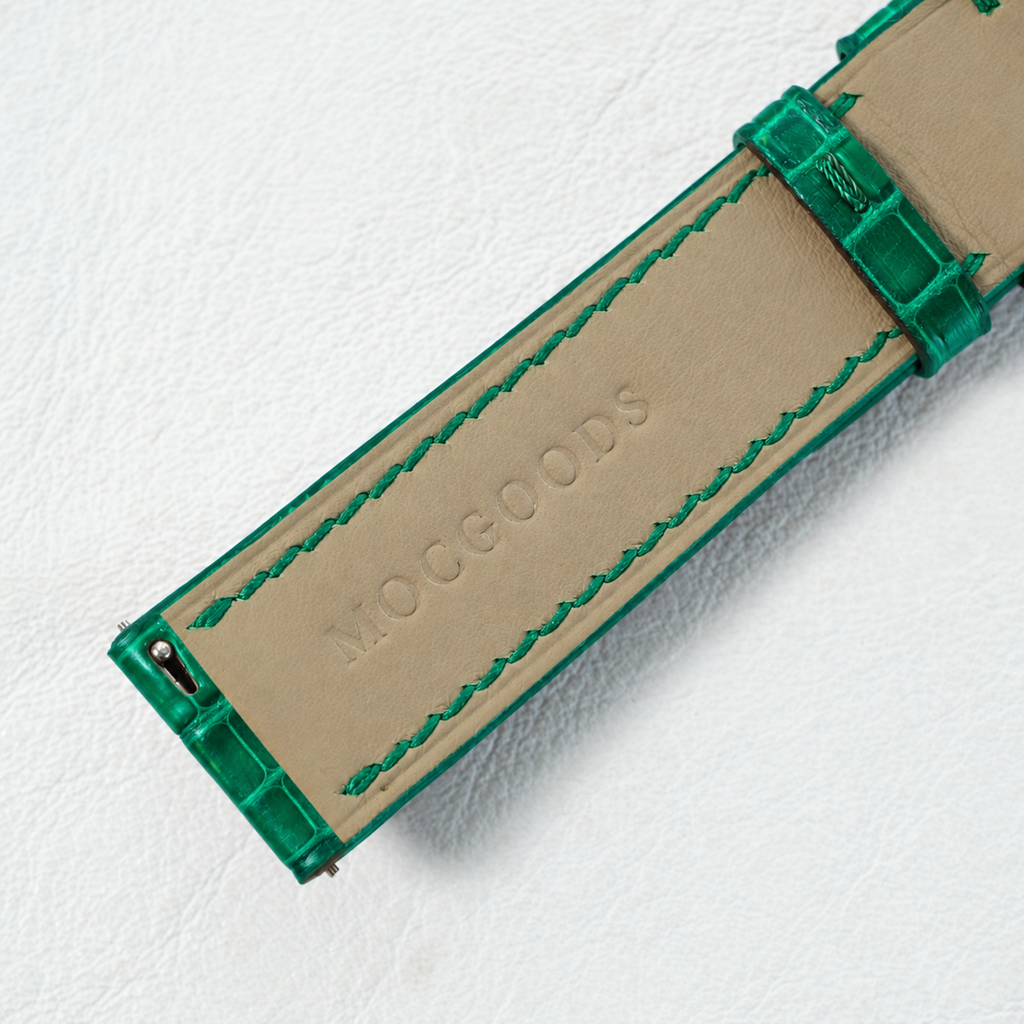 Emerald Green Patina Alligator Leather Watch Strap