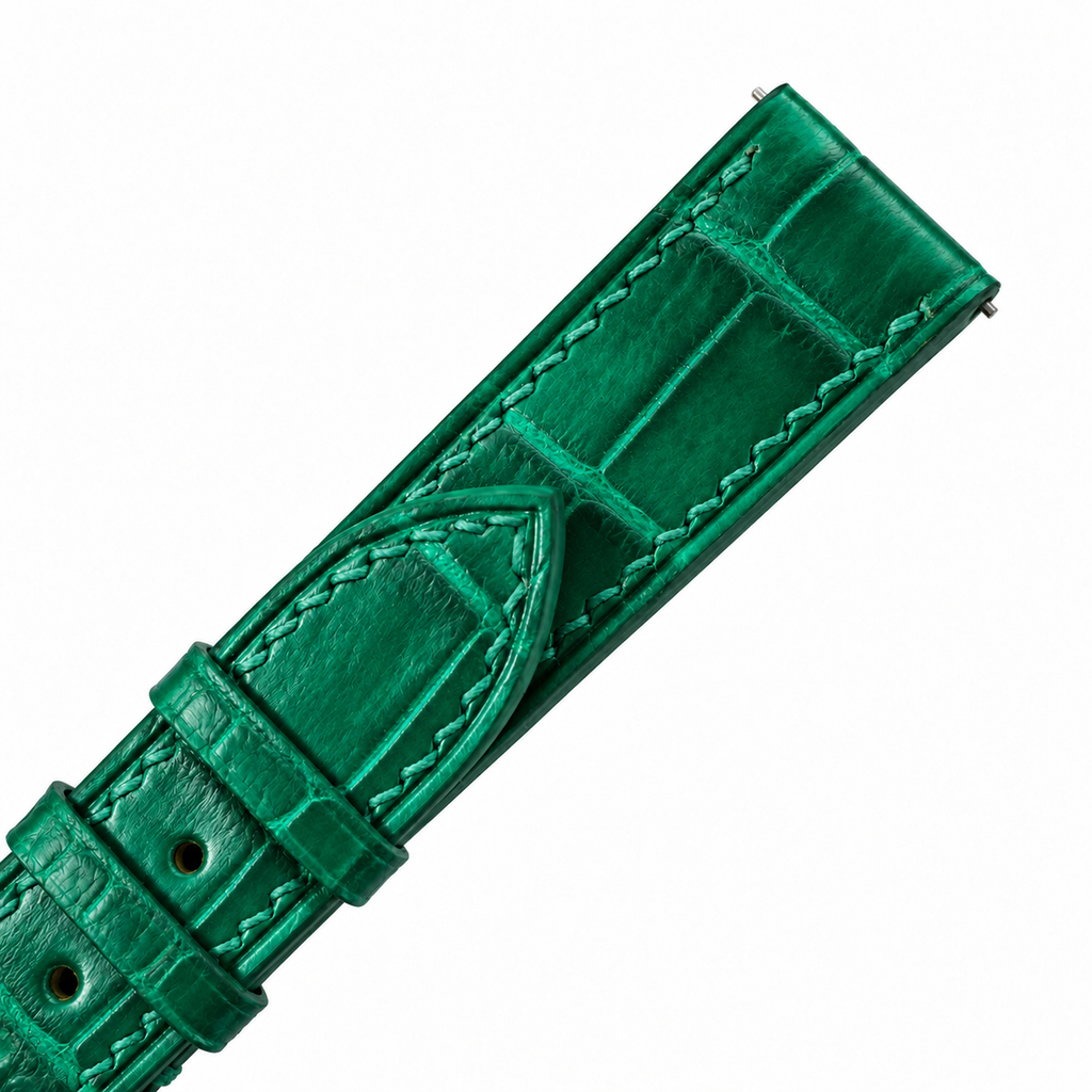 Emerald Green Patina Alligator Leather Watch Strap