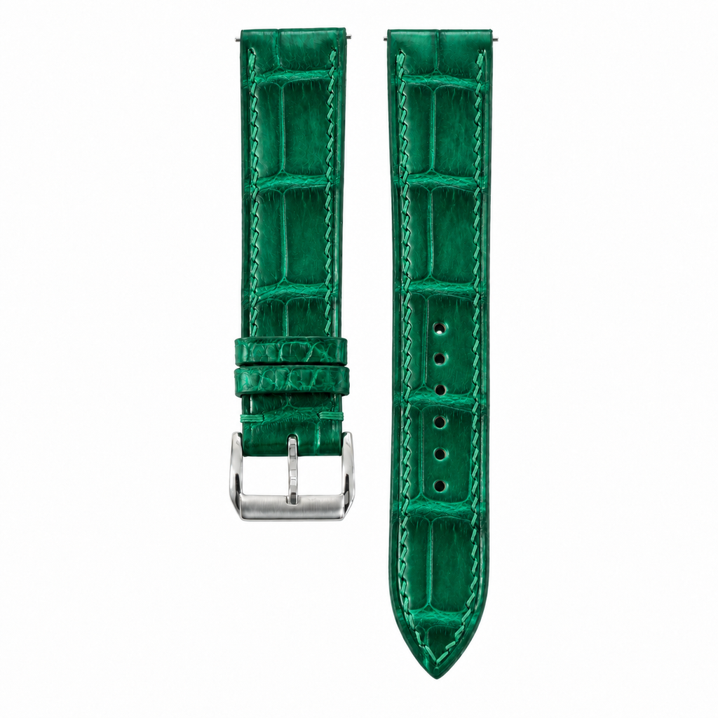 Emerald Green Patina Alligator Leather Watch Strap