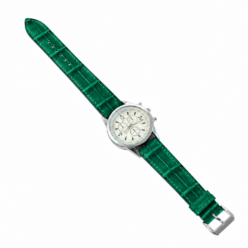 Emerald Green Patina Alligator Leather Watch Strap