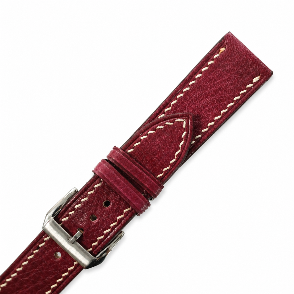 Burgundy Red Italian Leather Watch Strap