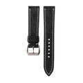 Flat Black Ostrich Leather Watch Strap