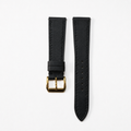 Flat Black Swift Leather Watch Strap - Black Stitch