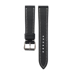 Flat Black Swift Leather Watch Strap