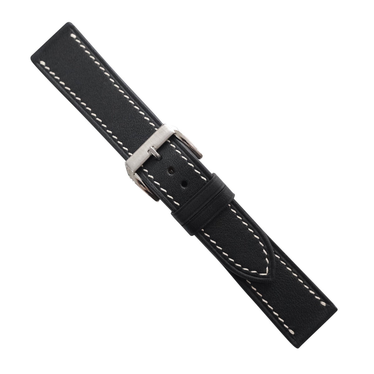 Flat Black Swift Leather Watch Strap