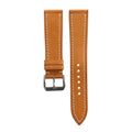 Flat Caramel Smooth Ostrich Leather Watch Strap