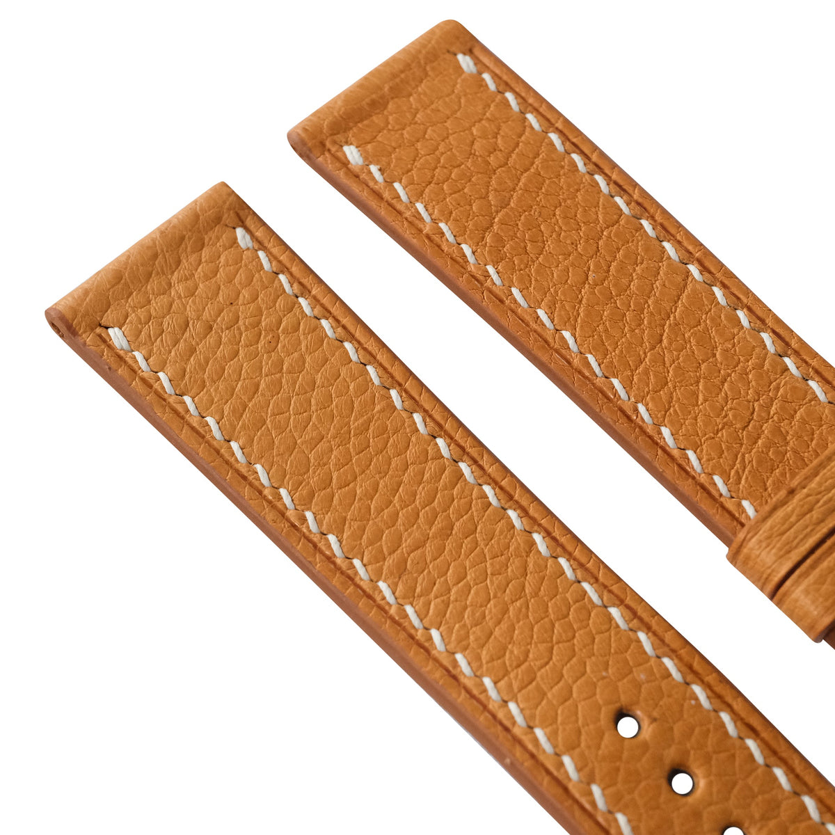 Flat Caramel Smooth Ostrich Leather Watch Strap