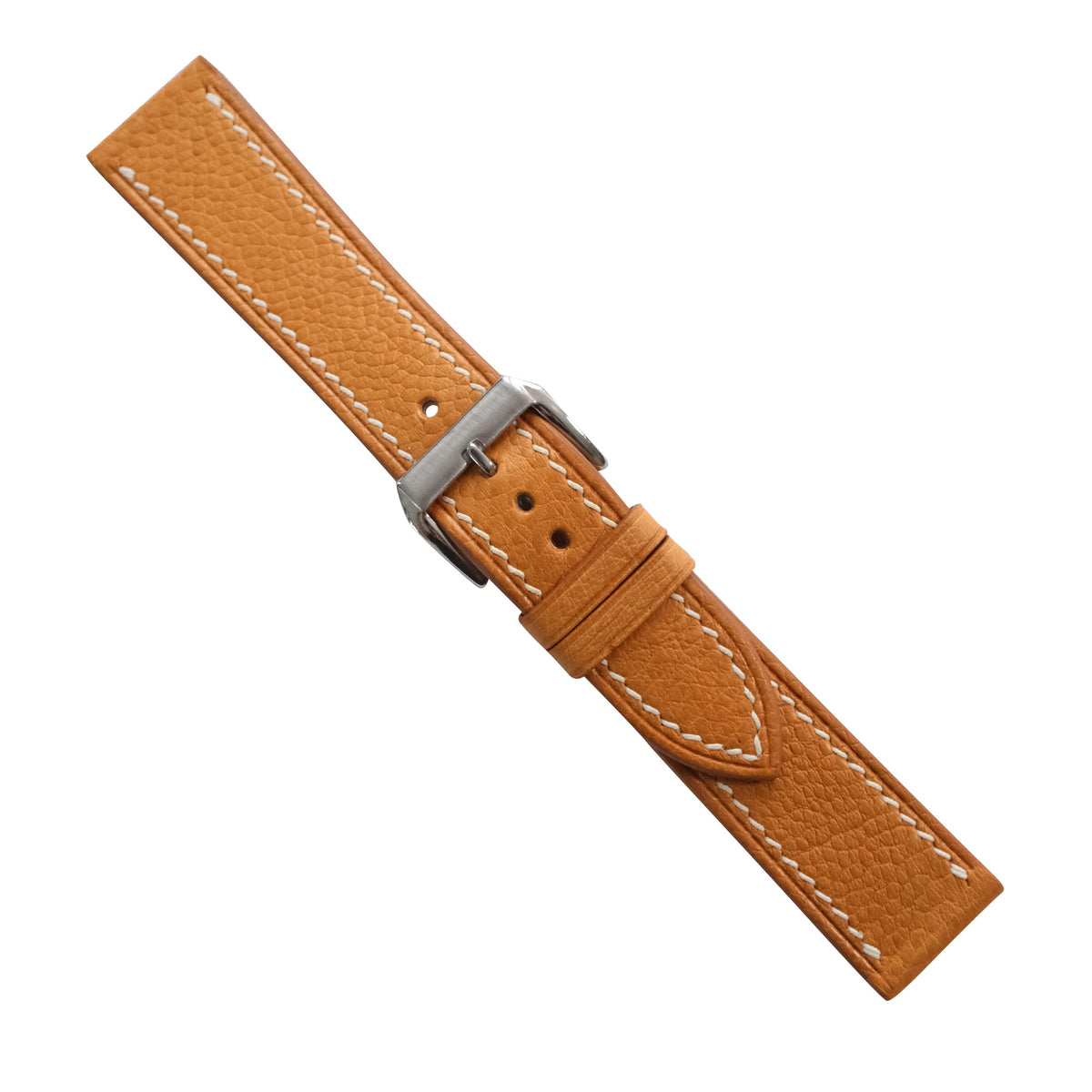 Flat Caramel Smooth Ostrich Leather Watch Strap